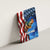American Flag Bass Fishing Graphic Canvas Wall Art Patriotic Fish and Starry Galaxy Background - Wonder Print Shop