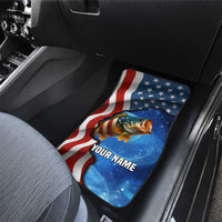 American Flag Bass Fishing Graphic Car Mats Patriotic Fish and Starry Galaxy Background - Wonder Print Shop
