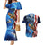 American Flag Bass Fishing Graphic Couples Matching Mermaid Dress and Hawaiian Shirt Patriotic Fish and Starry Galaxy Background - Wonder Print Shop