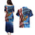 American Flag Bass Fishing Graphic Couples Matching Puletasi and Hawaiian Shirt Patriotic Fish and Starry Galaxy Background - Wonder Print Shop