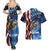 American Flag Bass Fishing Graphic Couples Matching Summer Maxi Dress and Hawaiian Shirt Patriotic Fish and Starry Galaxy Background - Wonder Print Shop