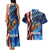 American Flag Bass Fishing Graphic Couples Matching Tank Maxi Dress and Hawaiian Shirt Patriotic Fish and Starry Galaxy Background - Wonder Print Shop
