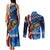American Flag Bass Fishing Graphic Couples Matching Tank Maxi Dress and Long Sleeve Button Shirt Patriotic Fish and Starry Galaxy Background - Wonder Print Shop