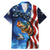 American Flag Bass Fishing Graphic Family Matching Mermaid Dress and Hawaiian Shirt Patriotic Fish and Starry Galaxy Background - Wonder Print Shop