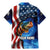 American Flag Bass Fishing Graphic Family Matching Mermaid Dress and Hawaiian Shirt Patriotic Fish and Starry Galaxy Background - Wonder Print Shop