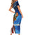 American Flag Bass Fishing Graphic Family Matching Short Sleeve Bodycon Dress and Hawaiian Shirt Patriotic Fish and Starry Galaxy Background - Wonder Print Shop