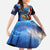 American Flag Bass Fishing Graphic Family Matching Summer Maxi Dress and Hawaiian Shirt Patriotic Fish and Starry Galaxy Background - Wonder Print Shop
