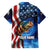 American Flag Bass Fishing Graphic Family Matching Summer Maxi Dress and Hawaiian Shirt Patriotic Fish and Starry Galaxy Background - Wonder Print Shop