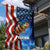 American Flag Bass Fishing Graphic Garden Flag Patriotic Fish and Starry Galaxy Background - Wonder Print Shop