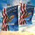 American Flag Bass Fishing Graphic Garden Flag Patriotic Fish and Starry Galaxy Background - Wonder Print Shop