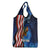 American Flag Bass Fishing Graphic Grocery Bag Patriotic Fish and Starry Galaxy Background - Wonder Print Shop