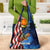 American Flag Bass Fishing Graphic Grocery Bag Patriotic Fish and Starry Galaxy Background - Wonder Print Shop