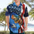 American Flag Bass Fishing Graphic Hawaiian Shirt Patriotic Fish and Starry Galaxy Background - Wonder Print Shop