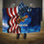 American Flag Bass Fishing Graphic Hooded Blanket Patriotic Fish and Starry Galaxy Background - Wonder Print Shop