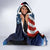 American Flag Bass Fishing Graphic Hooded Blanket Patriotic Fish and Starry Galaxy Background - Wonder Print Shop