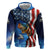 American Flag Bass Fishing Graphic Hoodie Patriotic Fish and Starry Galaxy Background - Wonder Print Shop