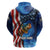 American Flag Bass Fishing Graphic Hoodie Patriotic Fish and Starry Galaxy Background - Wonder Print Shop