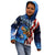 American Flag Bass Fishing Graphic Kid Hoodie Patriotic Fish and Starry Galaxy Background - Wonder Print Shop