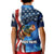 American Flag Bass Fishing Graphic Kid Polo Shirt Patriotic Fish and Starry Galaxy Background - Wonder Print Shop