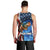 American Flag Bass Fishing Graphic Men Tank Top Patriotic Fish and Starry Galaxy Background - Wonder Print Shop