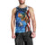 American Flag Bass Fishing Graphic Men Tank Top Patriotic Fish and Starry Galaxy Background - Wonder Print Shop