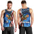 American Flag Bass Fishing Graphic Men Tank Top Patriotic Fish and Starry Galaxy Background - Wonder Print Shop