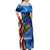 American Flag Bass Fishing Graphic Off Shoulder Maxi Dress Patriotic Fish and Starry Galaxy Background - Wonder Print Shop