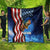 American Flag Bass Fishing Graphic Quilt Patriotic Fish and Starry Galaxy Background - Wonder Print Shop