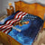 American Flag Bass Fishing Graphic Quilt Patriotic Fish and Starry Galaxy Background - Wonder Print Shop
