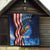 American Flag Bass Fishing Graphic Quilt Patriotic Fish and Starry Galaxy Background - Wonder Print Shop