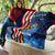 American Flag Bass Fishing Graphic Quilt Patriotic Fish and Starry Galaxy Background - Wonder Print Shop