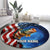 American Flag Bass Fishing Graphic Round Carpet Patriotic Fish and Starry Galaxy Background - Wonder Print Shop