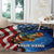 American Flag Bass Fishing Graphic Round Carpet Patriotic Fish and Starry Galaxy Background - Wonder Print Shop