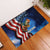 American Flag Bass Fishing Graphic Rubber Doormat Patriotic Fish and Starry Galaxy Background - Wonder Print Shop