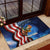 American Flag Bass Fishing Graphic Rubber Doormat Patriotic Fish and Starry Galaxy Background - Wonder Print Shop