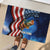 American Flag Bass Fishing Graphic Rubber Doormat Patriotic Fish and Starry Galaxy Background - Wonder Print Shop