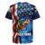 American Flag Bass Fishing Graphic Rugby Jersey Patriotic Fish and Starry Galaxy Background - Wonder Print Shop