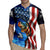American Flag Bass Fishing Graphic Rugby Jersey Patriotic Fish and Starry Galaxy Background - Wonder Print Shop