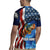 American Flag Bass Fishing Graphic Rugby Jersey Patriotic Fish and Starry Galaxy Background - Wonder Print Shop
