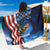 American Flag Bass Fishing Graphic Sarong Patriotic Fish and Starry Galaxy Background - Wonder Print Shop
