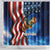 American Flag Bass Fishing Graphic Shower Curtain Patriotic Fish and Starry Galaxy Background - Wonder Print Shop