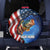 American Flag Bass Fishing Graphic Spare Tire Cover Patriotic Fish and Starry Galaxy Background - Wonder Print Shop