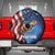 American Flag Bass Fishing Graphic Spare Tire Cover Patriotic Fish and Starry Galaxy Background - Wonder Print Shop