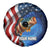 American Flag Bass Fishing Graphic Spare Tire Cover Patriotic Fish and Starry Galaxy Background - Wonder Print Shop