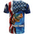 American Flag Bass Fishing Graphic T Shirt Patriotic Fish and Starry Galaxy Background - Wonder Print Shop