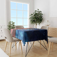 American Flag Bass Fishing Graphic Tablecloth Patriotic Fish and Starry Galaxy Background - Wonder Print Shop