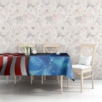 American Flag Bass Fishing Graphic Tablecloth Patriotic Fish and Starry Galaxy Background - Wonder Print Shop