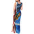 American Flag Bass Fishing Graphic Tank Maxi Dress Patriotic Fish and Starry Galaxy Background - Wonder Print Shop