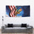 American Flag Bass Fishing Graphic Tapestry Patriotic Fish and Starry Galaxy Background - Wonder Print Shop
