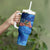 American Flag Bass Fishing Graphic Tumbler With Handle Patriotic Fish and Starry Galaxy Background - Wonder Print Shop